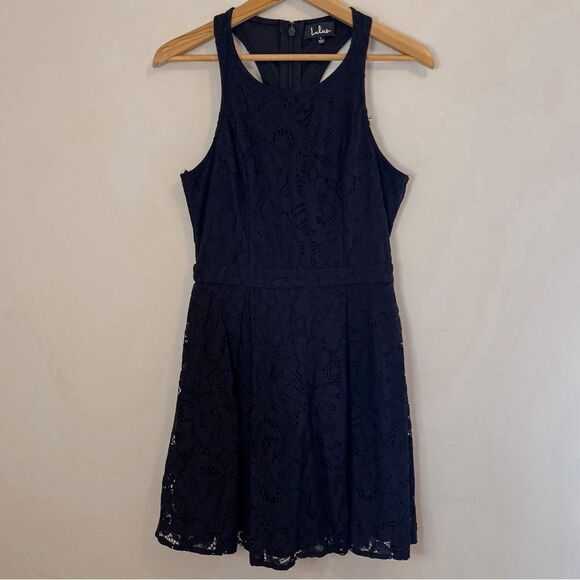 Lulus Cutout Back Lace Mini Dress L - Picture 1 of 10